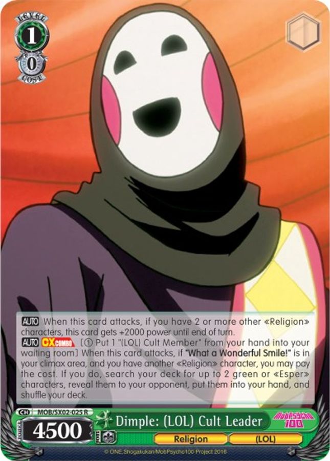 Dimple: (LOL) Cult Leader R waifu card — Weiss Schwarz