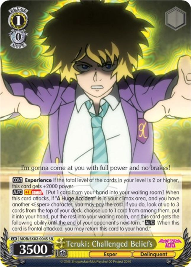 Teruki: Challenged Beliefs SR waifu card — Weiss Schwarz