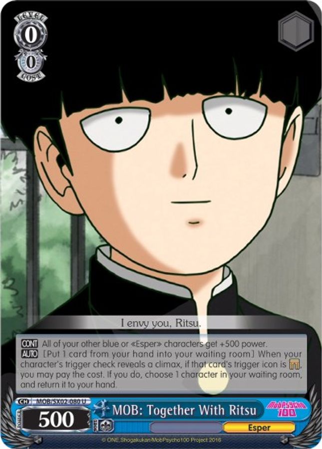 MOB: Together With Ritsu U waifu card — Weiss Schwarz