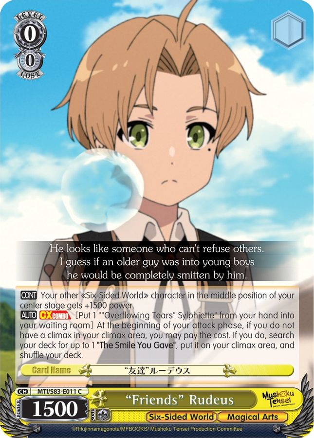"Friends" Rudeus C waifu card — Weiss Schwarz