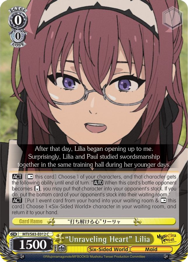 "Unraveling Heart" Lilia C waifu card — Weiss Schwarz
