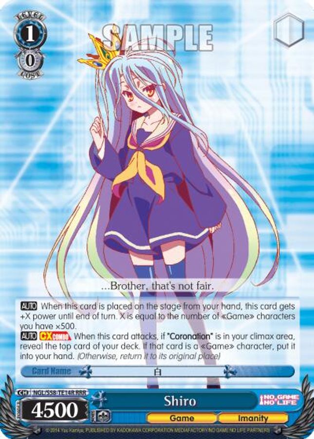 Shiro RRR waifu card — Weiss Schwarz