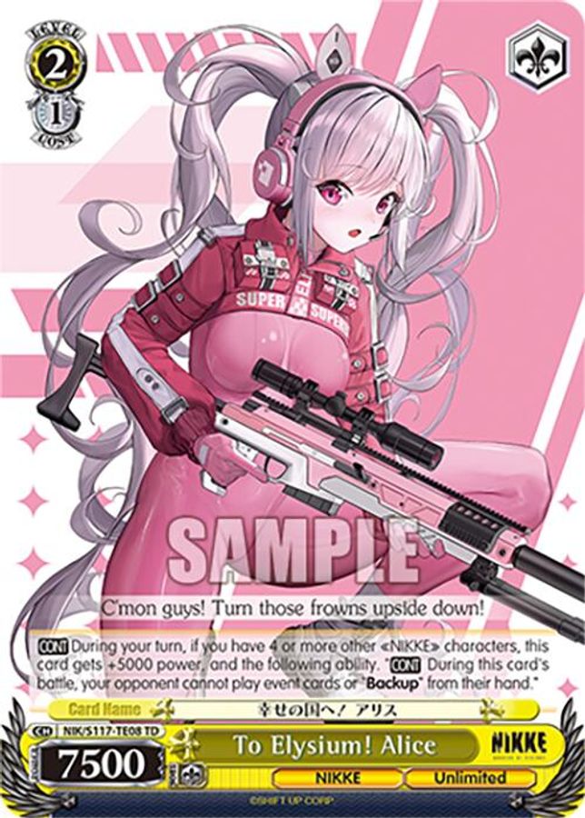 Alice TrialDeck waifu card — Weiss Schwarz