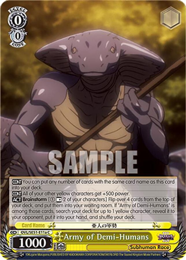 Army of Demi-Humans (A) C waifu card — Weiss Schwarz
