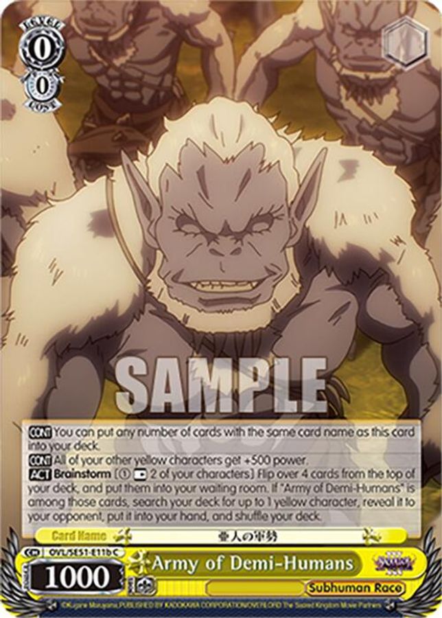 Army of Demi-Humans (B) C waifu card — Weiss Schwarz