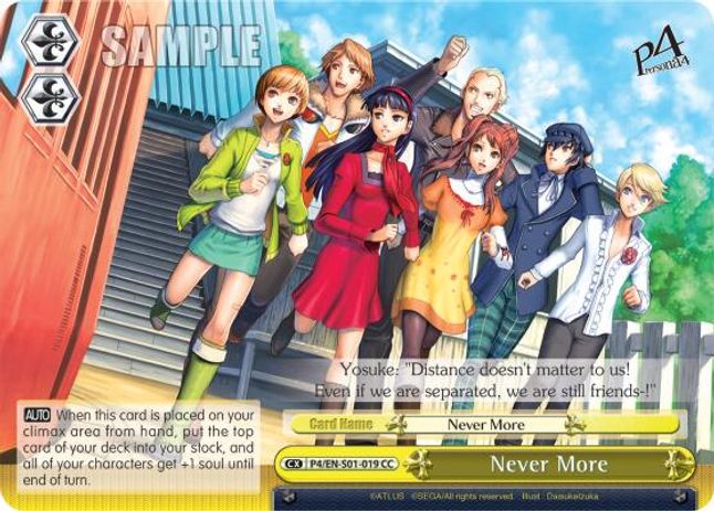 Never More CC waifu card — Weiss Schwarz