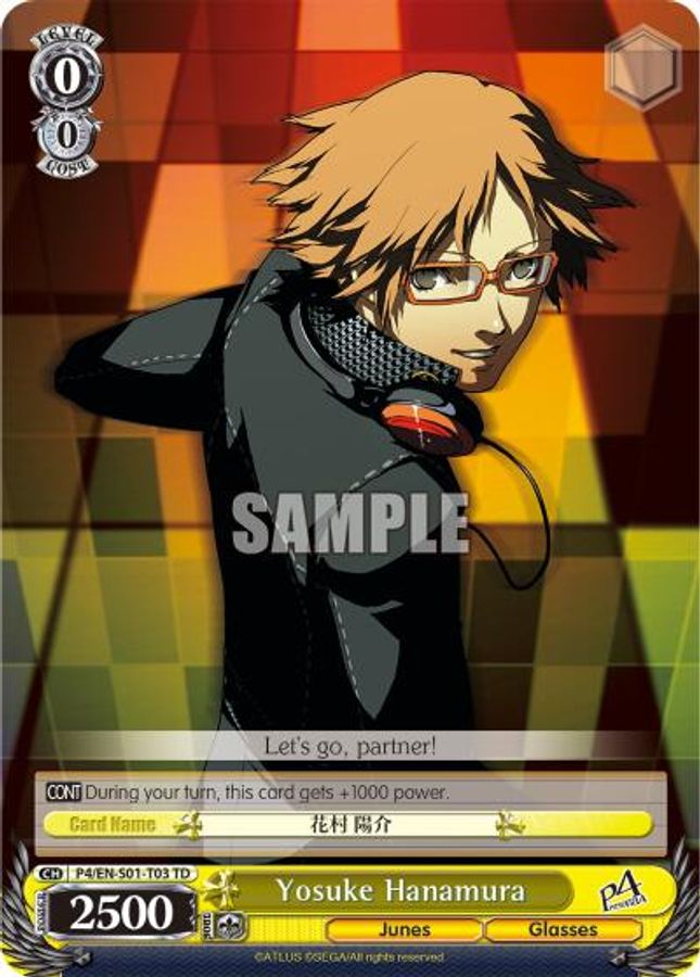 Yosuke Hanamura TrialDeck waifu card — Weiss Schwarz