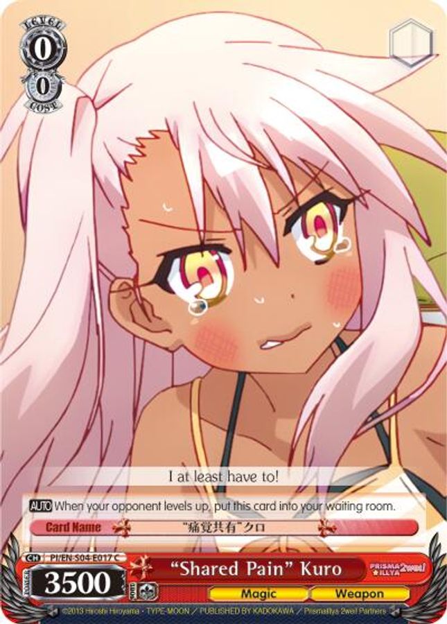 "Shared Pain" Kuro C waifu card — Weiss Schwarz