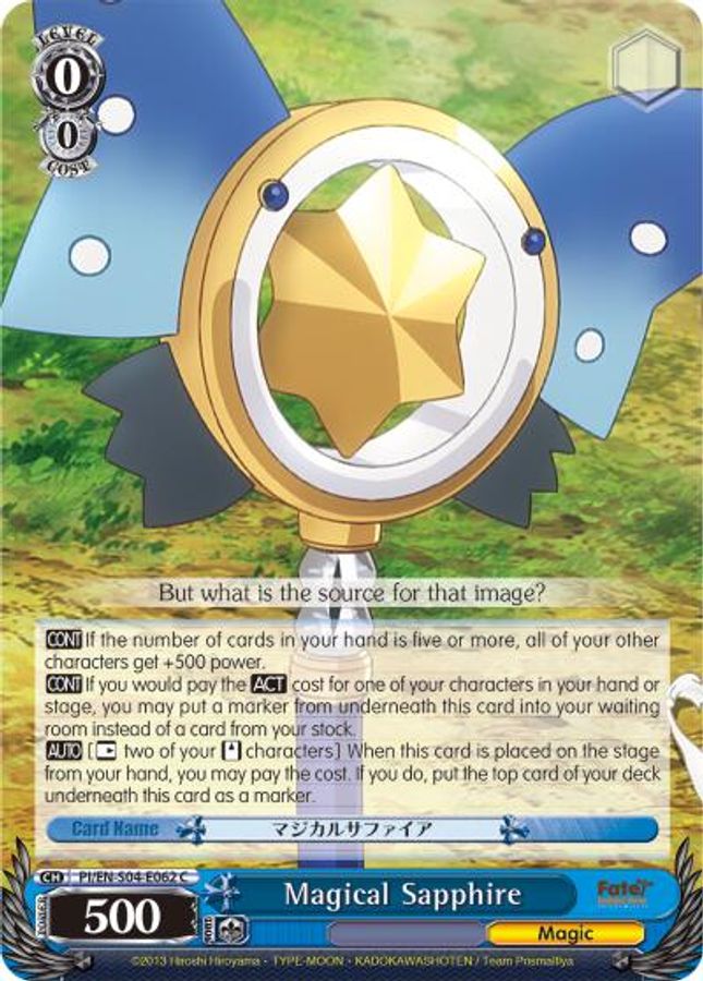 Magical Sapphire C waifu card — Weiss Schwarz