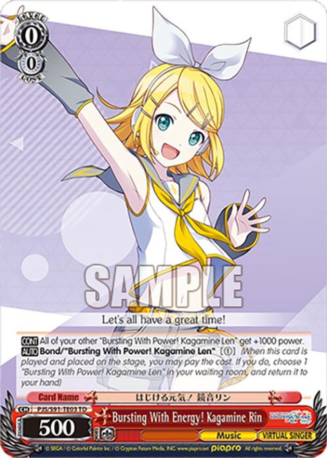 Kagamine Rin (PJS/S91-TE03 TD) TrialDeck waifu card — Weiss Schwarz