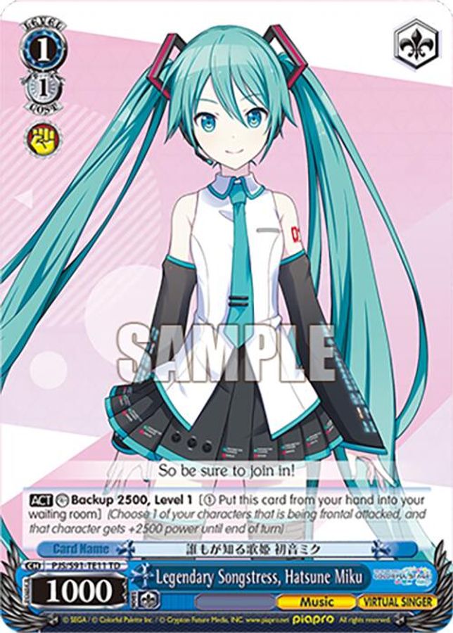 Hatsune Miku (PJS/S91-TE11 TD) TrialDeck waifu card — Weiss Schwarz