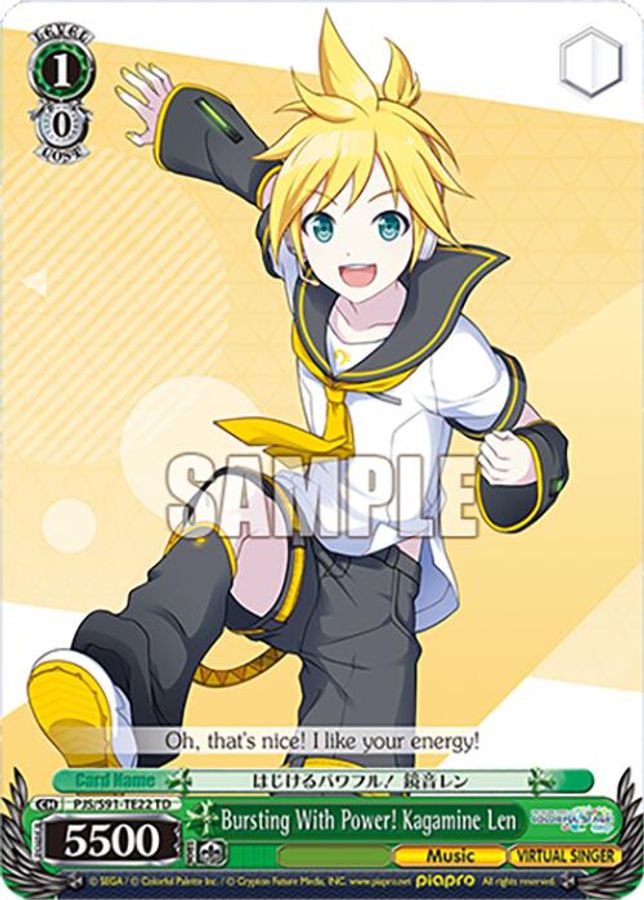 Kagamine Len (PJS/S91-TE22 TD) TrialDeck waifu card — Weiss Schwarz