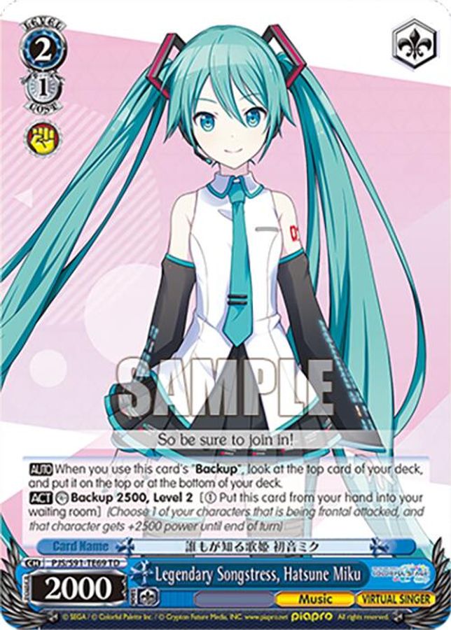 Hatsune Miku (PJS/S91-TE69 TD) TrialDeck waifu card — Weiss Schwarz