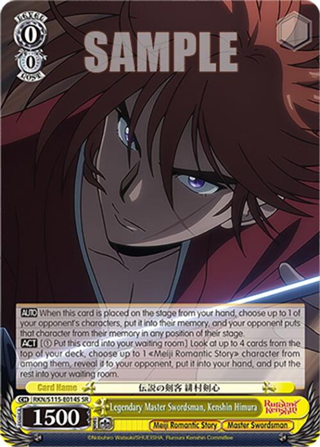 Kenshin Himura (SR) SR waifu card — Weiss Schwarz