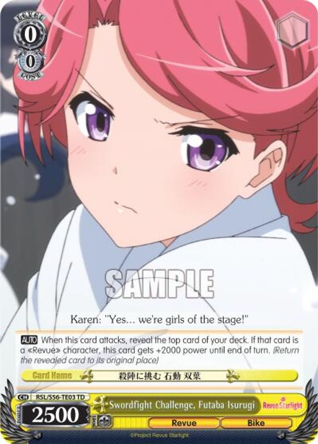 Futaba Isurugi TrialDeck waifu card — Weiss Schwarz