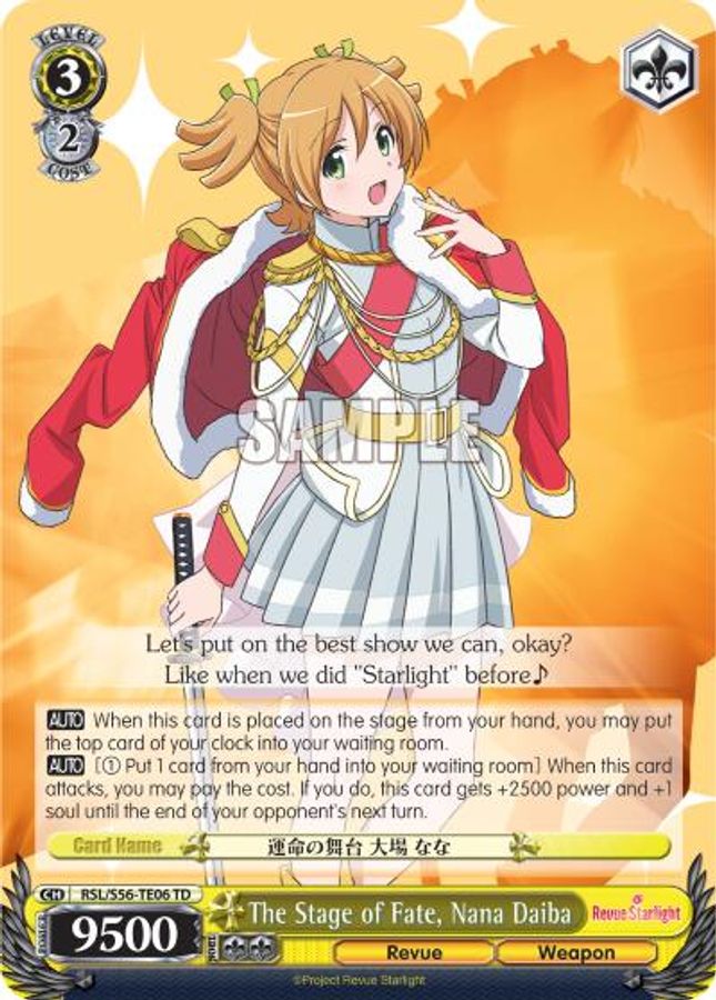 Nana Daiba TrialDeck waifu card — Weiss Schwarz