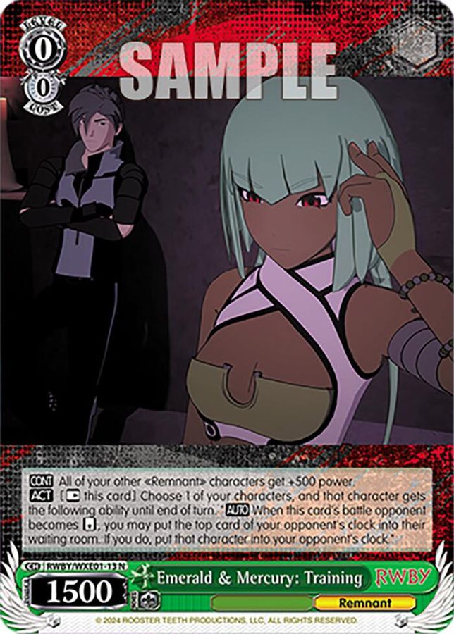 Emerald & Mercury: Training Normal waifu card — Weiss Schwarz