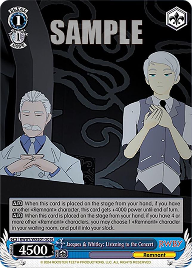 Jacques & Whitley: Listening to the Concert Normal waifu card — Weiss Schwarz
