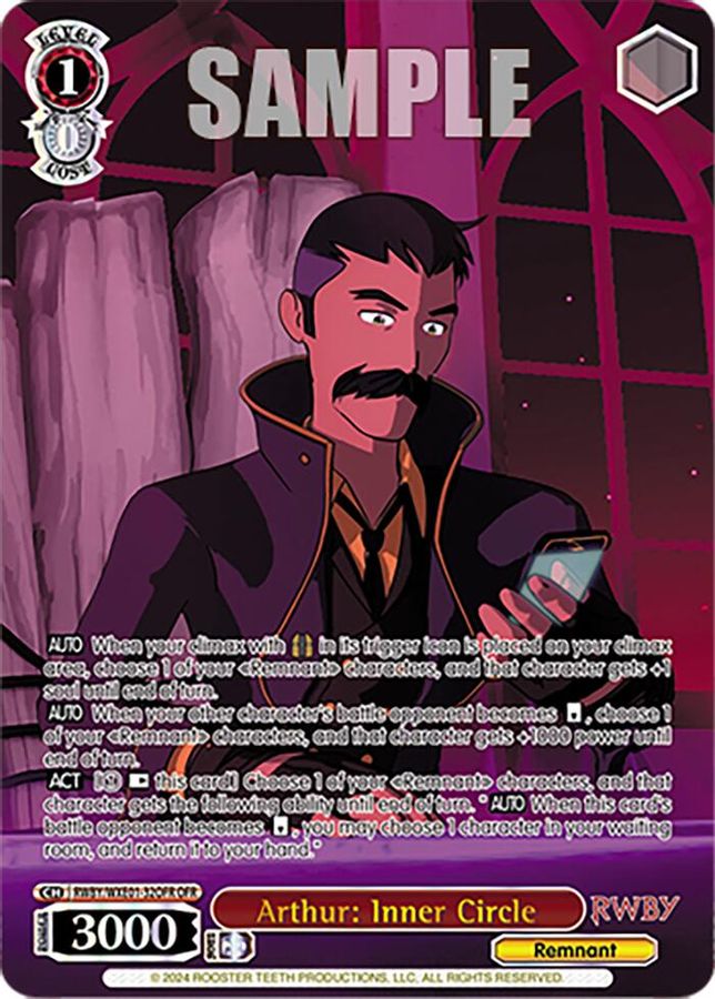 Arthur: Inner Circle OverFrameRare waifu card — Weiss Schwarz