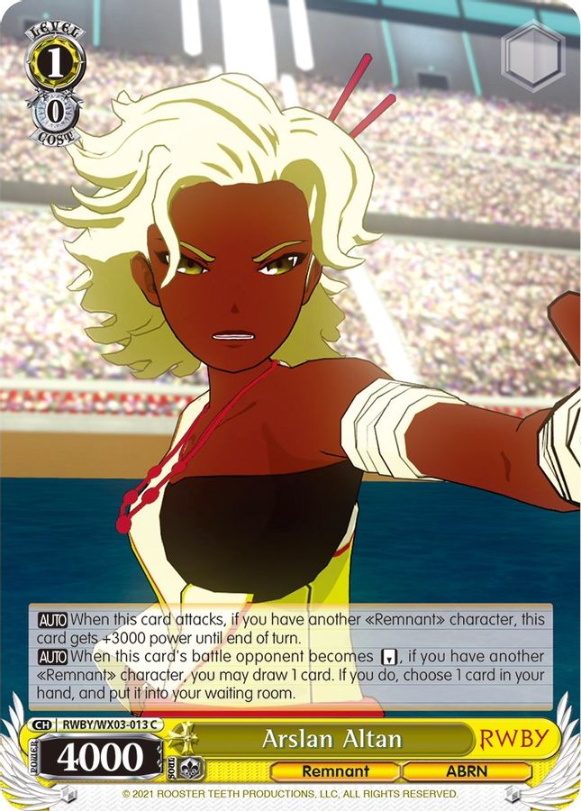 Arslan Altan C waifu card — Weiss Schwarz