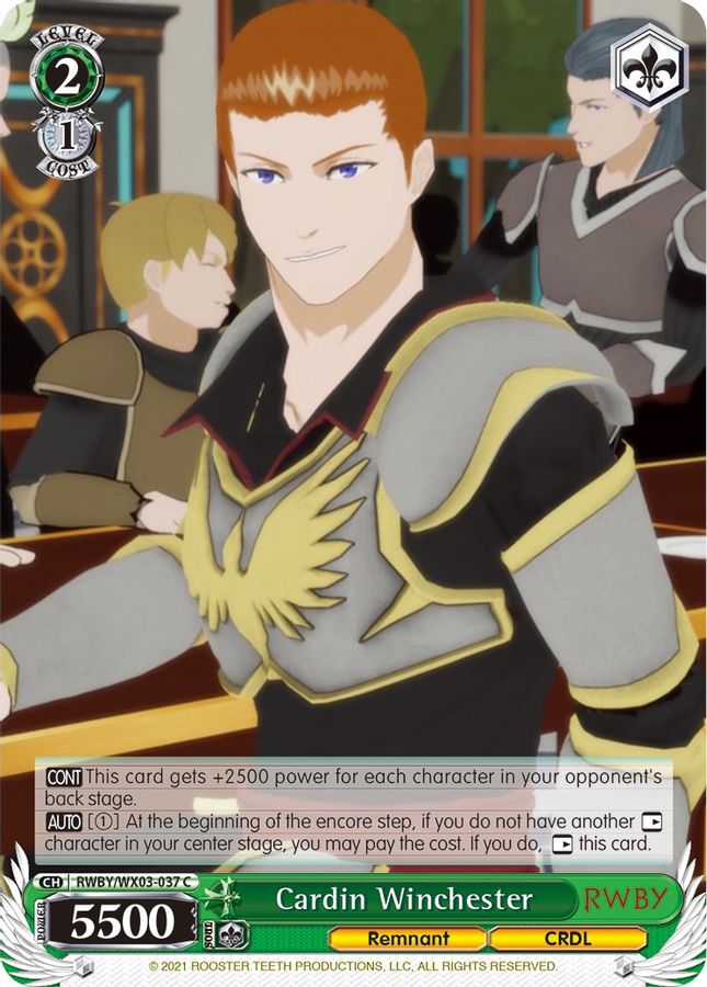 Cardin Winchester C waifu card — Weiss Schwarz