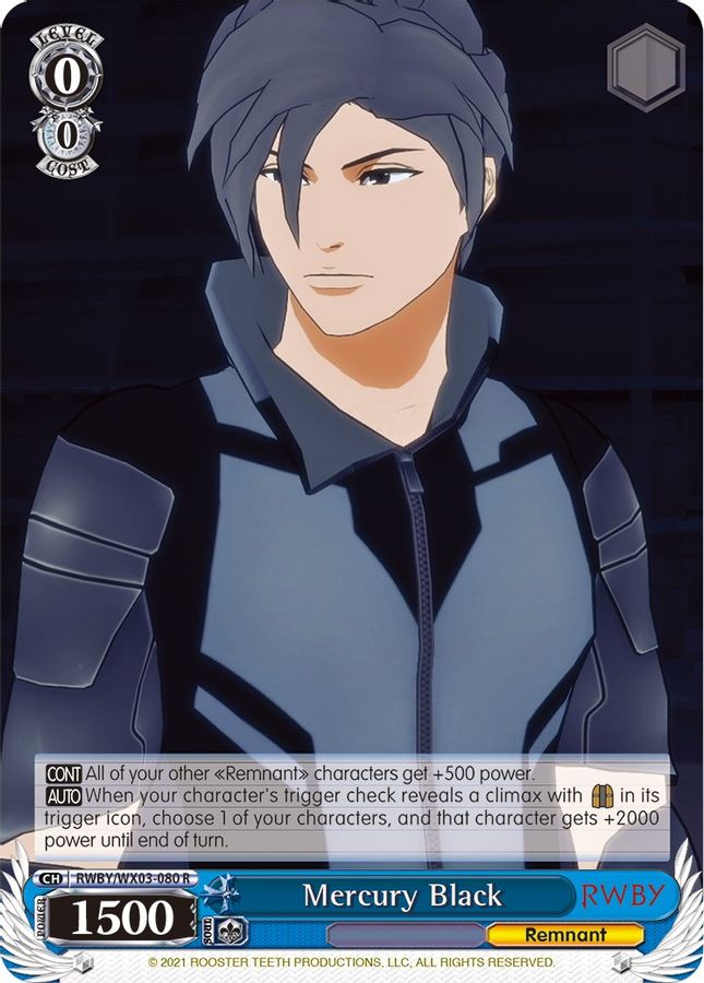 Mercury Black R waifu card — Weiss Schwarz