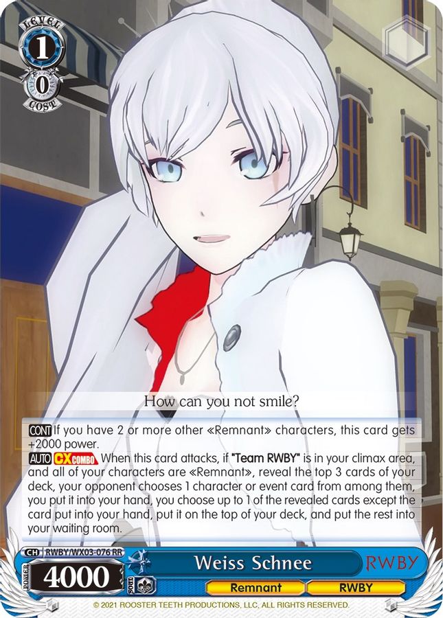 Weiss Schnee RR waifu card — Weiss Schwarz