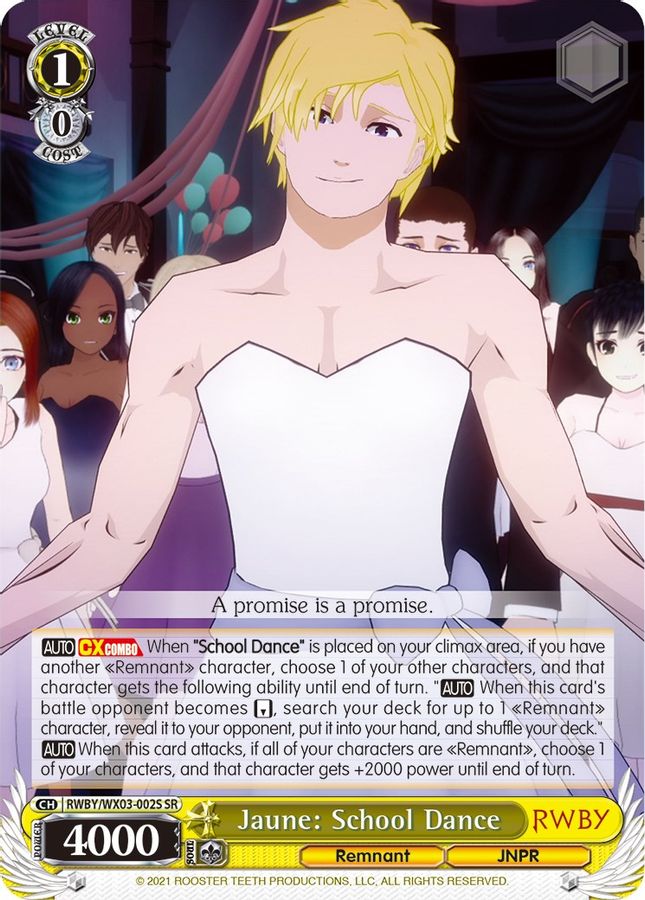 Jaune: School Dance SR waifu card — Weiss Schwarz