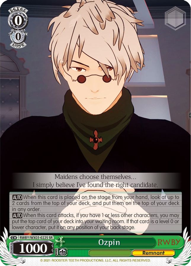 Ozpin (SR) SR waifu card — Weiss Schwarz