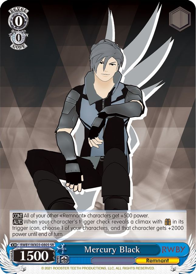 Mercury Black SR waifu card — Weiss Schwarz