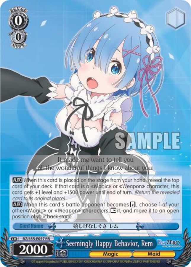 Rem RR waifu card — Weiss Schwarz