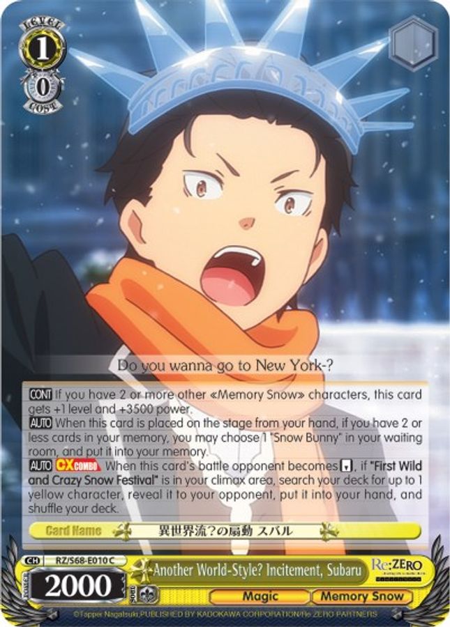 Subaru C waifu card — Weiss Schwarz