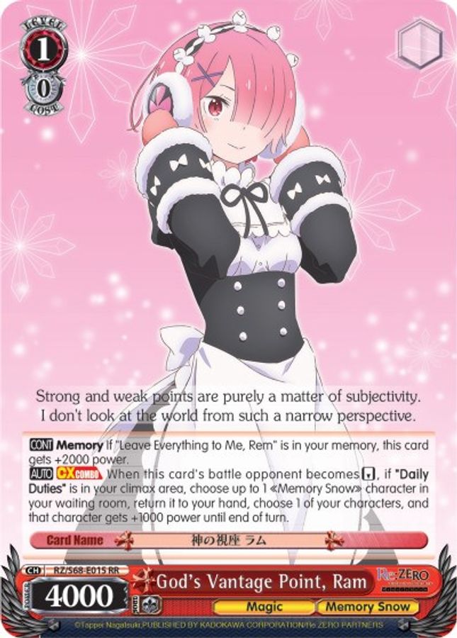 Ram RR waifu card — Weiss Schwarz