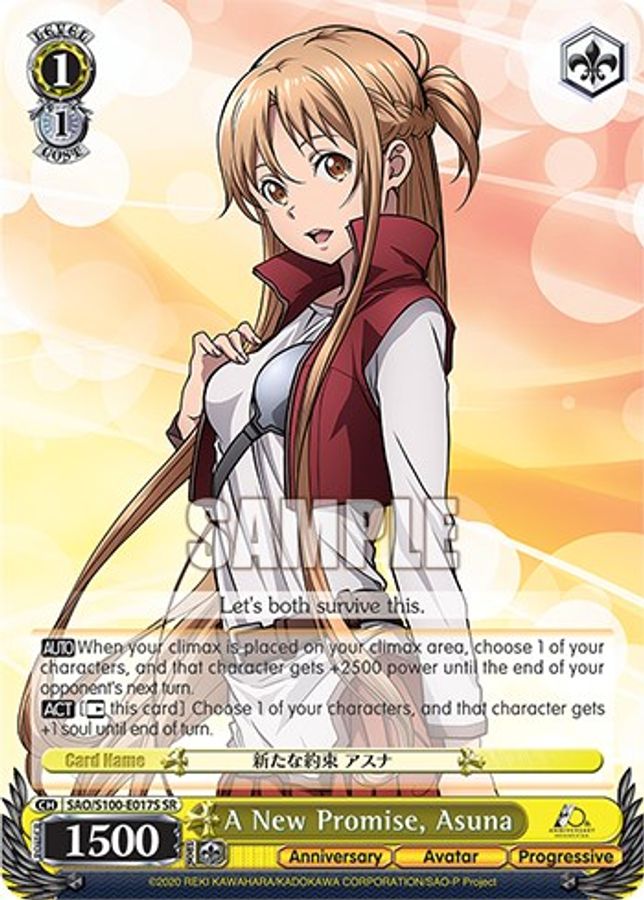 Asuna SR waifu card — Weiss Schwarz