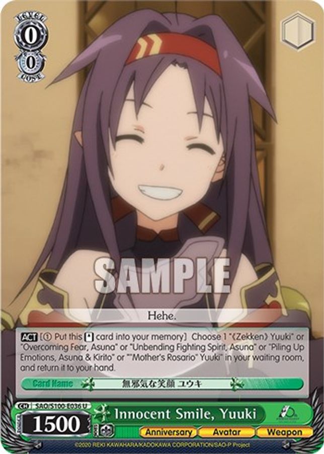 Yuuki U waifu card — Weiss Schwarz