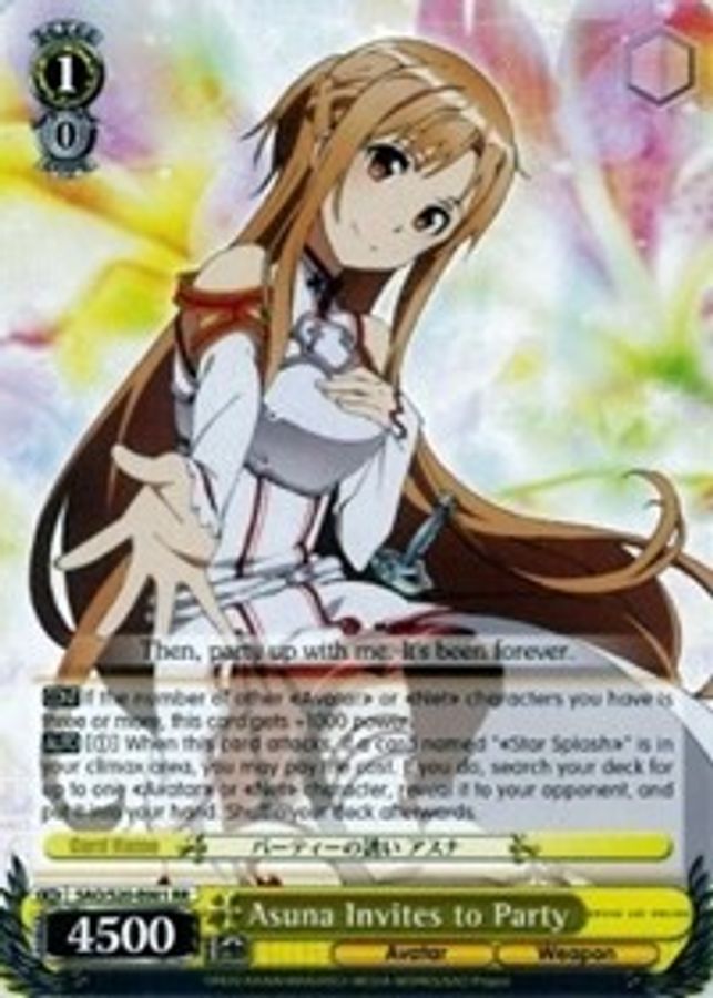 Asuna Invites to Party RR waifu card — Weiss Schwarz
