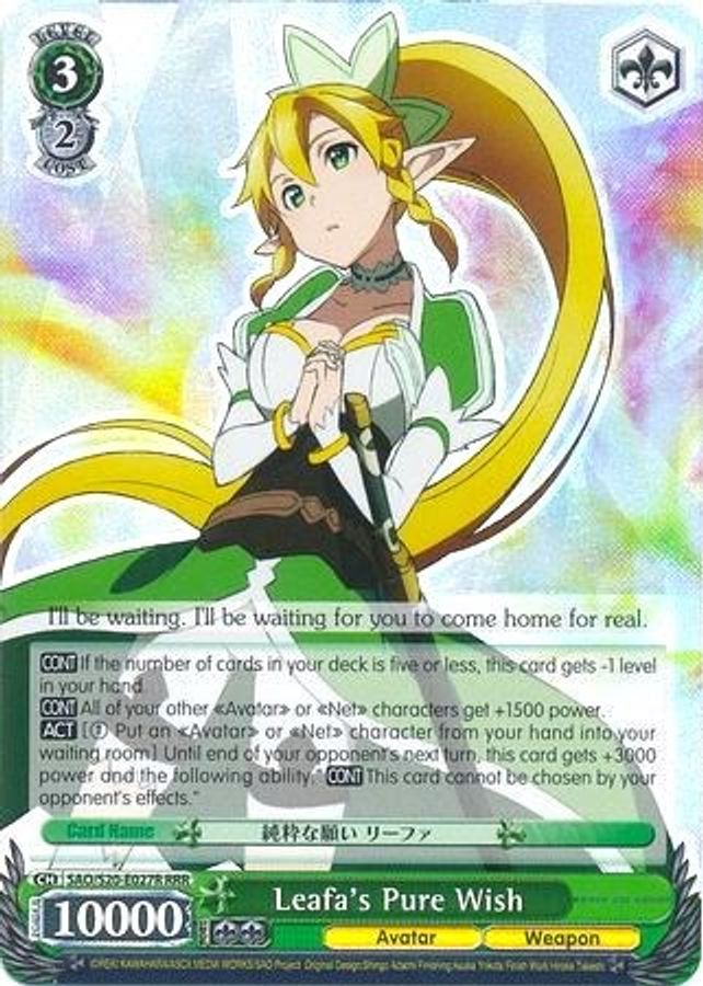 Leafa's Pure Wish (RRR) RRR waifu card — Weiss Schwarz