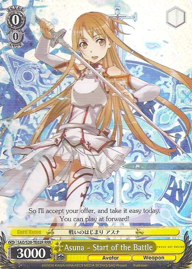 Asuna - Start of the Battle (RRR) RRR waifu card — Weiss Schwarz