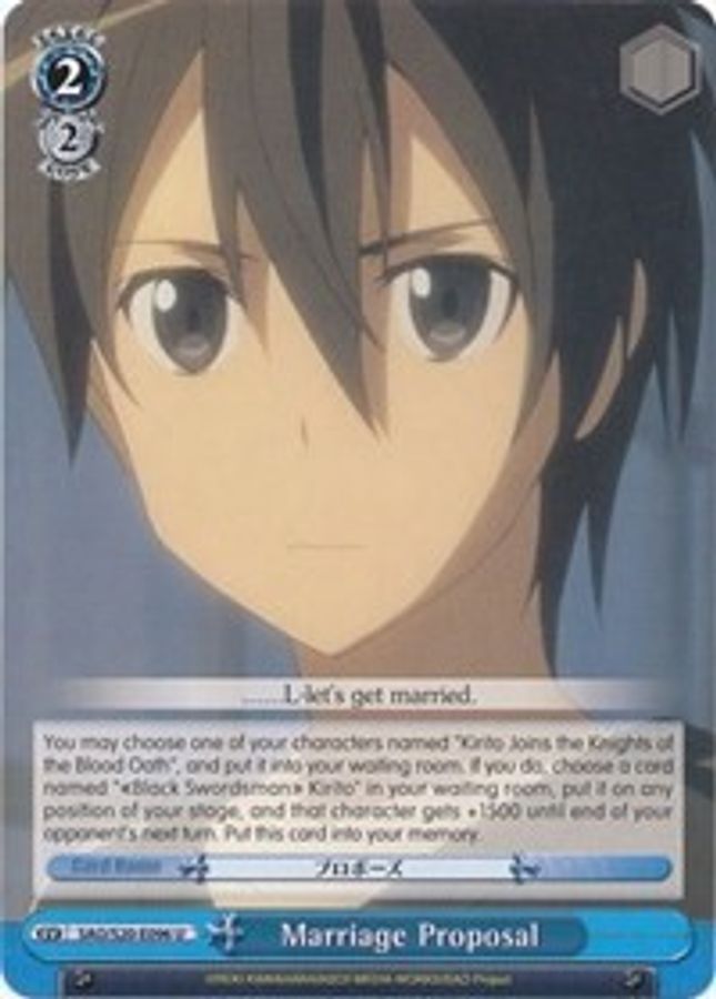 Marriage Proposal U waifu card — Weiss Schwarz
