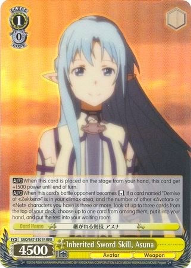 Asuna RRR waifu card — Weiss Schwarz