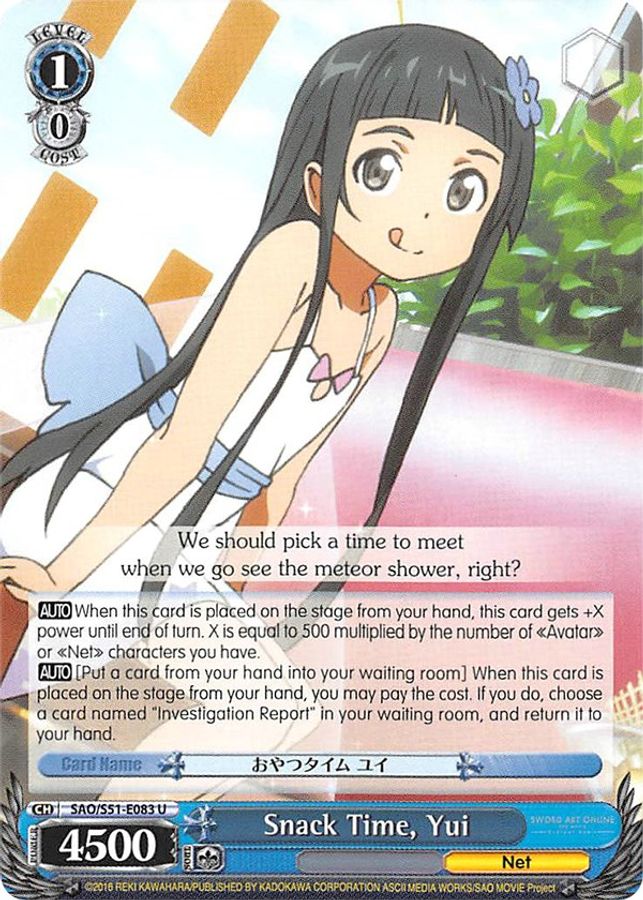 Yui U waifu card — Weiss Schwarz