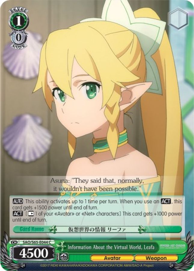 Leafa C waifu card — Weiss Schwarz
