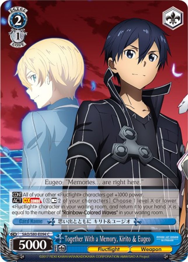Kirito & Eugeo C waifu card — Weiss Schwarz