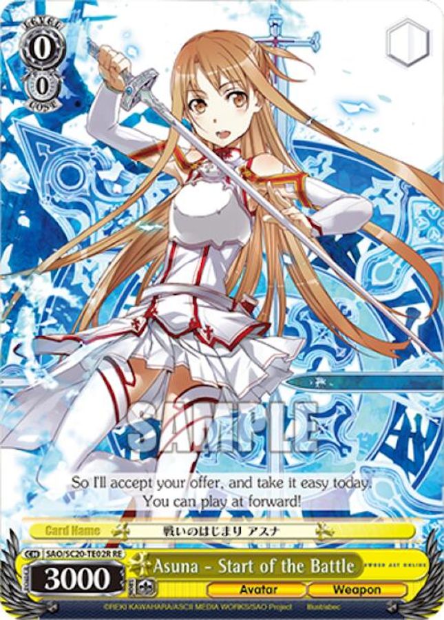 Asuna - Start of the Battle (RRR) RRR waifu card — Weiss Schwarz
