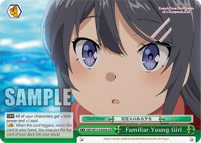 Familiar Young Girl CR waifu card — Weiss Schwarz