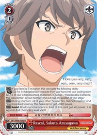 Sakuta Azusagawa U waifu card — Weiss Schwarz