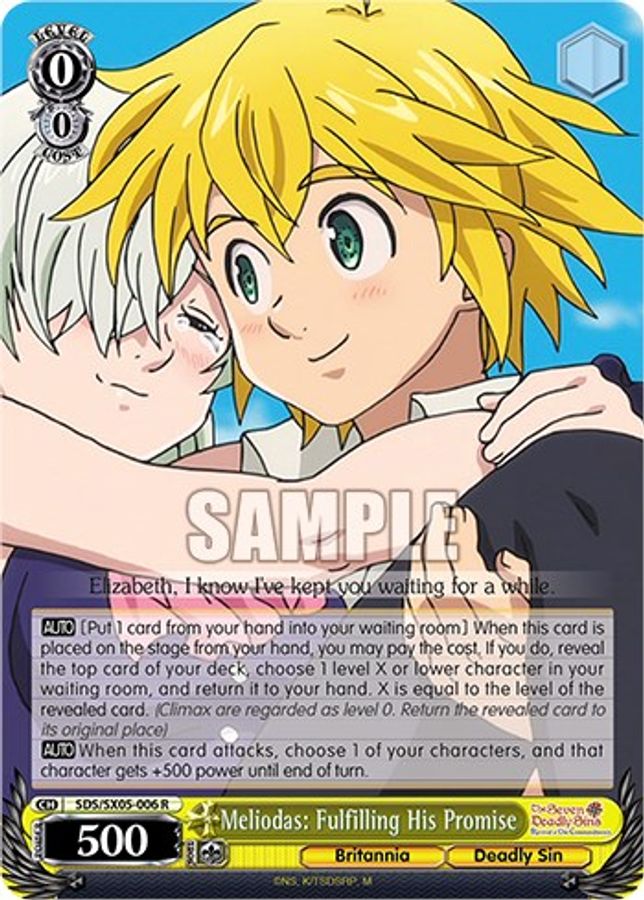 Meliodas: Fulfilling His Promise R waifu card — Weiss Schwarz
