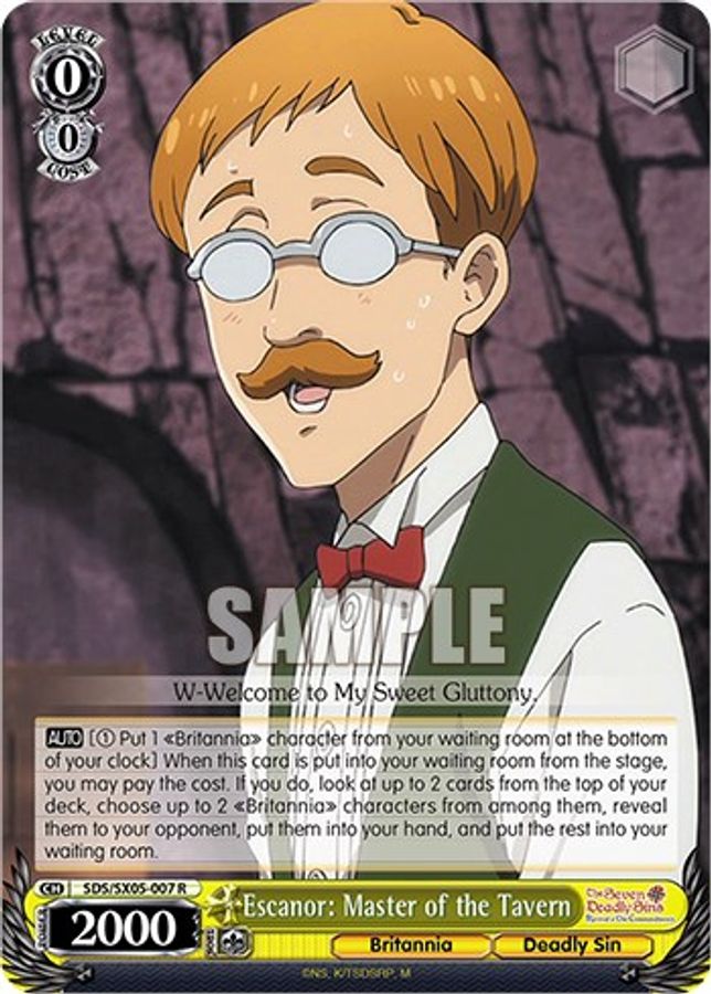 Escanor: Master of the Tavern R waifu card — Weiss Schwarz