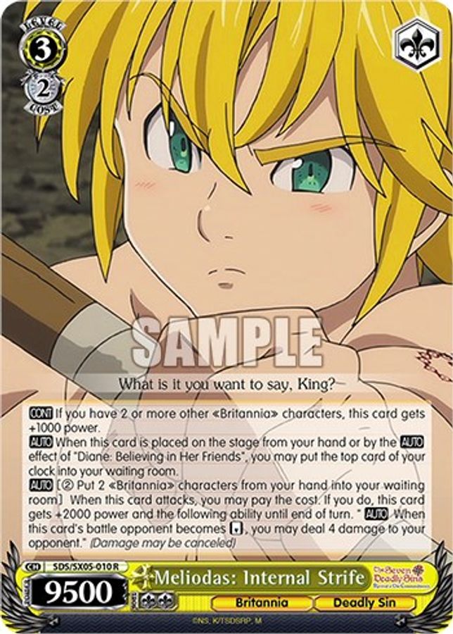 Meliodas: Internal Strife R waifu card — Weiss Schwarz