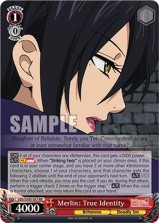 Merlin: True Identity RR waifu card — Weiss Schwarz